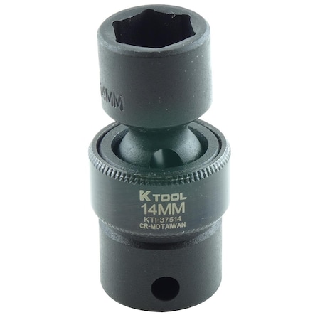 K-Tool International 3/8" Drive Impact Socket black oxide, Standard Swvel 3/8"Dr, 14mm KTI-37514